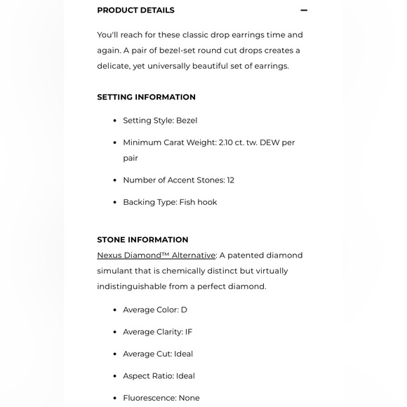 Mia Drop Earrings in Sterling Silver Diamond Nexus Diamond Simulate - Picture 4 of 5